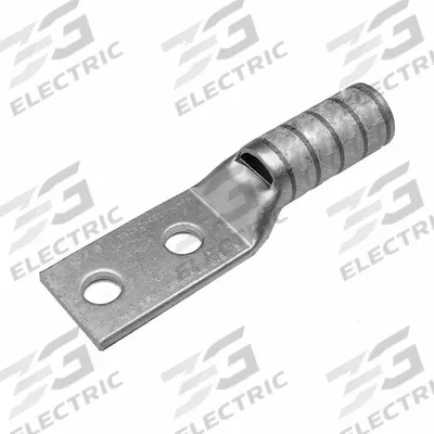 BURNDY Compression Lug: For 350 kcmil, Stranded Wire, 1/2 in Stud Size, Long - Two-Hole Compression Lugs