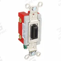HUBBELL Wall Switch: Locking Switch, Double Pole, Maintained, Black, 120/277V AC, 20 A (MPN HBL1222L). Key specifications — Illuminated: No; Voltage Rating: 120/277V AC.
