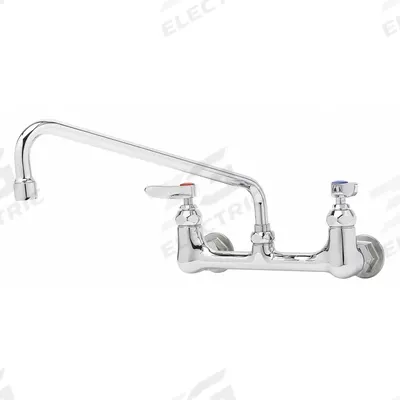 T&S BRASS Low Arc Laundry Sink Faucet: Cast Brass, Centerset, Wall, 2 Mounting Holes - Widespread Kitchen Faucets