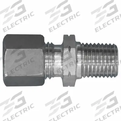 BRENNAN INDUSTRIES Compression Fitting Adapter: 10 mm OD x 1/2 in Pipe size - Flareless Bite-Type Stainless Steel Compression Fittings