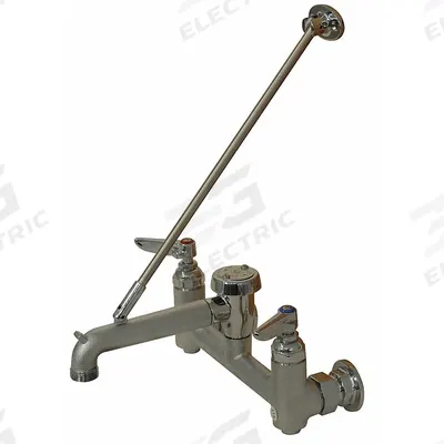 ADVANCE TABCO Straight Service Sink Faucet: Wall, Widespread, Brass, Chrome - Widespread Utility Faucets