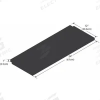 Notched Shelf: 24 in Overall Lg, 12 in Overall Wd, 1 in Overall Ht, Phenolic, Black, 11 Gauge (MPN GRPSN1224). Key specifications — Material: Phenolic; Brand: INSTOCK.