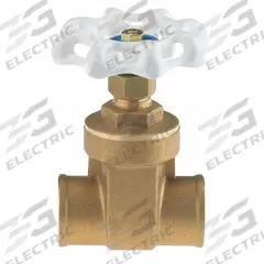MILWAUKEE VALVE Gate Valve: 2 in, Brass, Non-Rising, Sweat x Sweat, 200 psi CWP, Wheel, Solid Wedge (MPN UP668 2"). Key specifications — Bonnet Material: Brass; Brand: MILWAUKEE VALVE; Wedge Material: Forged Brass.