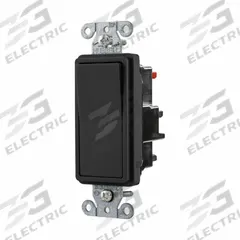 HUBBELL Wall Switch: Rocker Switch, Single Pole, Maintained, Black, 120/277V AC, 20 A (MPN DS120STBK). Key specifications — Illuminated: No; Voltage Rating: 120/277V AC.
