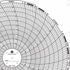 GRAPHIC CONTROLS Circular Paper Chart: Dickson, -10°C to 10°C, Chart 675, Dickson, KT6/TH6, 60 PK. Key specifications — attr1000971: TH6; attr1001003: GRAPHIC CONTROLS; attr1001002: Temperature °C.