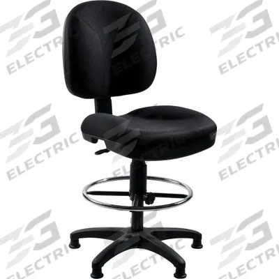 NATIONAL PUBLIC SEATING Drafting Chair: Comfort, Black, Plastic Material, Armless Arm - Armless Drafting Chairs