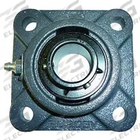 NTN 4 Bolt Flange Bearing: Radial Ball, 1 9/16 in Bore, Cast Iron, Set Screws, 5 5/32 in Lg, Square (MPN UCFU-1.9/16M). Key specifications — Bore Type: Cylindrical; Brand: NTN; Lubricant Material: NLGI #3 Equivalent; Mounting Bolt Size: 1/2 in; System of Measurement: Inch.