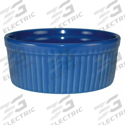 ITI Fluted Ramekin: 8 oz Capacity, Vitrified Stoneware, Blue, Microwaveable - Ramekins