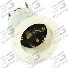 HUBBELL Locking Inlet: Non-NEMA, Black, 120/208V AC, 20 A, 4 Pole, 5 Blade (MPN HBL45985CL). Key specifications — Voltage Rating: 120/208V AC; Brand: HUBBELL.