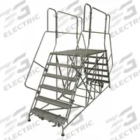 COTTERMAN Mobile Work Platform: 4.2 ft Platform Ht - Max, 24 in x 72 in, Steel, 800 lb Load Capacity (MPN 5DWP2472RA3B4CC1P6). Key specifications — Folding: Not Foldable; Mobility: Rolling; Components Included: Rubber Foot Pads; Use Location: Indoor; Brand: COTTERMAN; Color: Gray; Height Adjustability: Fixed Height; Includes Handrails: Handrails Included.