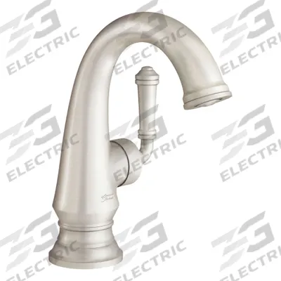 AMERICAN STANDARD Mid Arc Bathroom Faucet: Delancey, Brass, Brushed Nickel Finish - Single-Post Handle Bathroom Faucets