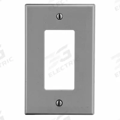 HUBBELL Wall Plate: Decorator-Rocker, 1 Gang, Gray - General Purpose Wall Plates