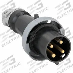 HUBBELL Pin and Sleeve Plug: Black, 600V AC, Three Phase, 60 A, 3 Pole, 4 Wire, IEC Grounding (MPN HBL460P5W). Key specifications — Brand: HUBBELL.