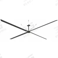 HUNTER INDUSTRIAL Ceiling Fan: 197,067 cfm Airflow, 24 ft Blade Dia, Variable Speeds, 480V AC, ECO (MPN E24-43P-IP-LG). Key specifications — Voltage: 480V AC; Light Kit: No; Series: ECO; Number of Speeds: Variable; Phase: Three; Current: 3 A; Brand: HUNTER INDUSTRIAL.