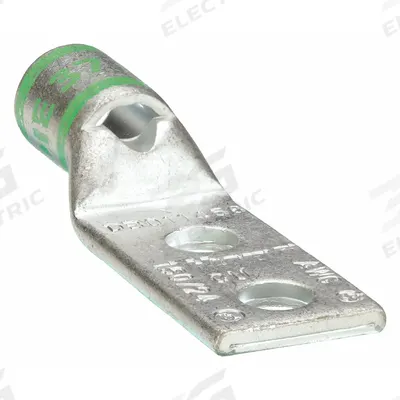 APPROVED VENDOR Compression Lug: For 1 AWG, Stranded Wire, 3/8 in Stud Size, Std - Two-Hole Compression Lugs