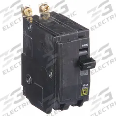 SQUARE D Miniature Circuit Breaker: 40 A, 120/240V AC, Single Phase, 10kA at 120/240V AC, 2 Poles (MPN QOB240HID). Key specifications — Phase: Single; Amps: 40 A; AC Voltage Rating: 120/240V AC; Max. AIR Rating: 10kA at 120/240V AC; For Use With: Square D NQOD Panelboards; Brand: SQUARE D.