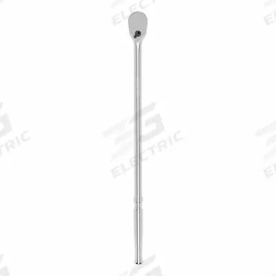 TEKTON Hand Ratchet: Pear, Reversible, 18 in Overall Lg, Polished, 4° Min Arc Swing - Standard-Head Ratchets