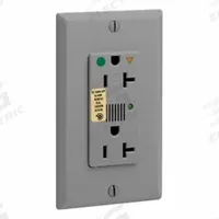 LEVITON Straight Blade Receptacle: Hospital Grade, Duplex, 5-20R, Gray, 125V AC, 20 A (MPN 8380-IGG)