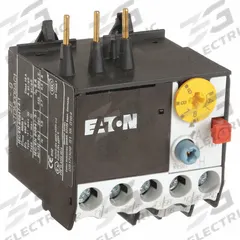 EATON Overload Relay: Thermal Protection, 3 Poles, 1NO/1NC, Phase Loss Sensitivity, Frame Size A (MPN XTOM009AC1). Key specifications — Brand: EATON; Auxiliary Contact Form: 1NO/1NC; Compatible Contactor Series: XT Mini Contactors; Frame Size: A; Phase Loss Sensitivity: Yes; Thermal Units Required: None (Relay Includes Integrated Bimetallic Elements); Compatible Contactors: Frame Size A.