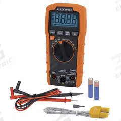 KLEIN TOOLS Digital Multimeter: TRMS, CAT III 600V, 600 V Max AC Volt Measurement (MPN MM420). Key specifications — Instrument Counts: 4,000; Brand: KLEIN TOOLS; Calibration Certificate Included: Not Included.