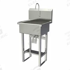 SANI-LAV Wash Station: 46 1/2 in Overall Ht, 20 in Bowl Lg, 9 in Bowl Dp, 0.5 gpm Flow Rate, 16 ga (MPN 524FK2.5). Key specifications — Includes Side Splash: Side Splash Not Included; Brand: SANI-LAV.