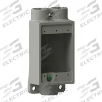 HUBBELL KILLARK Device Box: Iron, Rectangular, 1 Gangs, 3/4 in Hub Size, 18 cu in Capacity, Gray (MPN FSCC-2M). Key specifications — Color: Gray; Brand: HUBBELL KILLARK.