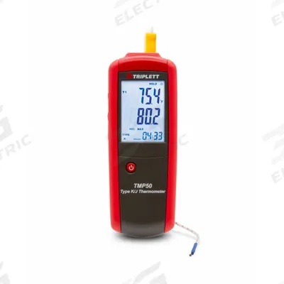 TRIPLETT Thermocouple Thermometer: For Type J/Type K Thermocouple Type - Thermocouple Meters with Cabled Data Output