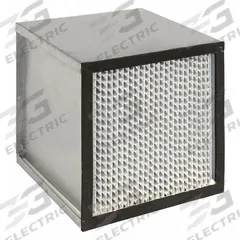 GRAINGER HEPA Air Filter: 12 in x 12 in x 12 in, 95% Filter Efficiency, Downstream Face (MPN 6B622). Key specifications — Brand: GRAINGER; Frame or Header Material: Galvanized Steel.