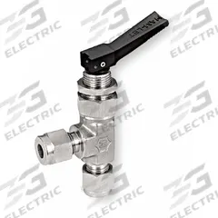 HAM-LET Manual Two-Way Ball Valve: 1/4 in Pipe Size, Brass, Let-Lok x Let-Lok, Angle Valve Body (MPN H-1200-B-L-1/4-A). Key specifications — Brand: HAM-LET; Handle Type: Lever.