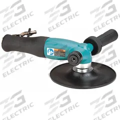 DYNABRADE Air Disc Sander: 7 in Pad, Threaded Shank, Heavy Duty, 1.3 hp, 40 cfm, Right Angle Grip (MPN 53868). Key specifications — attr1320237: DYNABRADE; attr1320246: Side.