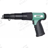 SPEEDAIRE Air Hammer: 3/8 in Shank Size, 3 1/2 in Stroke Lg, 2,100 bpm Blows per Minute, Round (MPN 21AC13). Key specifications — attr1320834: SPEEDAIRE; attr1320853: Round; attr1320854: Round; attr1320857: Retainer; attr1393634: Frequent Maintenance to Heavy Production; attr1393635: Yes; attr1393636: Long Lasting.