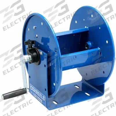 COXREELS Hand Crank Hose Reel: 100 ft (3/8 in I.D.), 12 in L x 9 1/2 in W x 13 in H - Lightweight Hand-Crank Hose Reels with U-Base