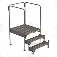 EGA Work Platform: 2.3 ft Platform Ht - Max, 34.6 in x 38.3 in, Steel, 500 lb Load Capacity (MPN CW2-27-3-3). Key specifications — Folding: Not Foldable; Mobility: Stationary; Use Location: Indoor; Brand: EGA; Color: Gray; Exit Direction: Forward; Height Adjustability: Adjustable Height; Includes Handrails: Handrails Included.