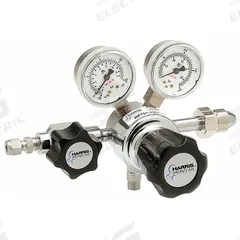 HARRIS High Purity Gas Regulator: Single Stage, CGA 280 Inlet, 1/8" Tube Outlet, 50 psig (MPN KH1123). Key specifications — Brand: HARRIS; Manufacturer Part Number: KH1123; Diaphragm Material: 302 Stainless Steel; Outlet Connection: 1/8" Tube; Inlet Connection: CGA 280.