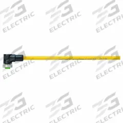 Cordset: 7/8" Female Right Angle x Bare Wire, 3 Pins, Yellow, TPE, 10 m Cable Lg, 16 AWG Wire Size (MPN 7700-A3031-U1B1000). Key specifications — Cable Jacket Color: Yellow; Cable Jacket Material: TPE; IP Rating: IP68; Wire Size: 16 AWG; Brand: MURRELEKTRONIK.