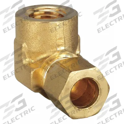 PARKER Compression Fitting Elbow: 3/8 in OD x 1/4 in Pipe Fitting Size, Compression x FNPTF - Standard Sleeve Brass Compression Fittings