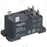 SCHNEIDER Enclosed Power Relay: DIN-Rail & Surface Mounted, 30 A Current Rating, 24V DC, DPST-NO (MPN RPF2ABD). Key specifications — attr211321: SCHNEIDER; attr864598: Square; attr864602: DIN Rail & Top Flange; attr864634: 1/4 in Tab Terminal; attr864642: RPF2ABD; attr869492: 30 A at 77V AC (NO UL); attr934629: Harmony™ RPF Power Series.