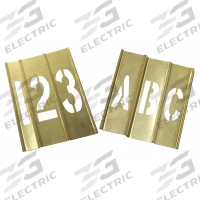 APPROVED VENDOR Stencil Set: 0 to 9/Ampersand (&)/A to Z/Comma (,)/Dash (-)/Period (.) - Brass Interlocking Stencil Sets