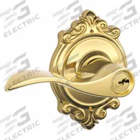SCHLAGE Door Lockset: Office Lever Locksets, Brass (MPN F51A ACC 505 BRK). Key specifications — attr1024149: Not Ligature-Resistant; attr1011488: SCHLAGE; attr1024446: F81; attr1011524: No Message; attr1011506: Accent; attr1011485: No; attr1059461: Bright Brass, Clear Coated : Brass.