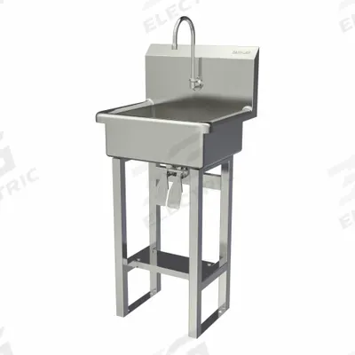 SANI-LAV Wash Station: 43 1/2 in Overall Ht, 17 in Bowl Lg, 7 in Bowl Dp, 0.5 gpm Flow Rate - One-Station Freestanding Hand Sinks with Faucets