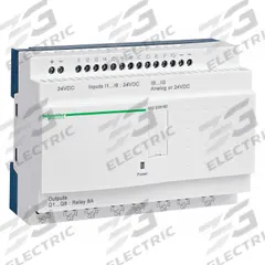 SCHNEIDER ELECTRIC Compact Smart Relay: (12) Resistive, (8) Relay, 24V AC : 24V DC (MPN SR2E201BD). Key specifications — Brand: SCHNEIDER; Clock Included: Clock Not Included; Number and Type of Inputs: (12) Resistive; Number and Type of Outputs: (8) Relay.