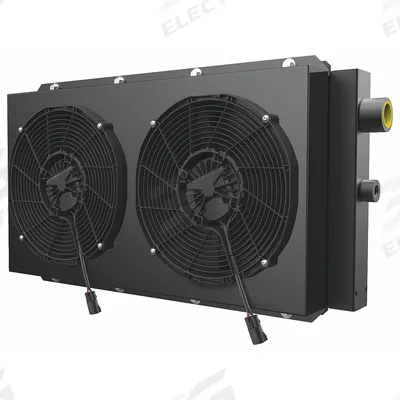 AKG Forced Air Oil Cooler: 60 hp Heat Removed, 80 gpm Max. Flow, 250 psi Max. Pressure - DC Motor Driven Forced Air Oil Coolers