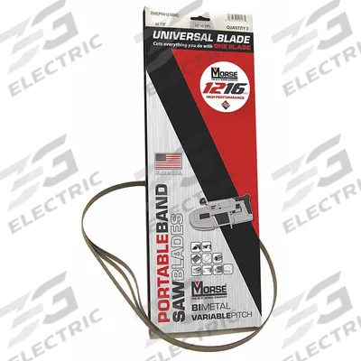 MORSE Portable Band Saw Blade: Stainless Steel, 12/16, 1/2 in Blade Wd, 0.02 in Blade Thick - Blades for Standard-Depth Saws (32-7/8" to 35-3/8")