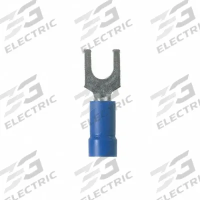 PANDUIT StrongHold(TM) EV14-6FB-Q Loose Piece Forks: Blue, Vinyl, #6 Stud Size - Insulated Fork Terminals