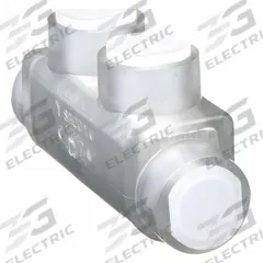 BURNDY Multitap Connector: 2 Port, In-Line Entry, 14 AWG – 1/0 AWG Wire Size, Clear (MPN BISR1/0). Key specifications — Body Material: Aluminum; Brand: BURNDY.