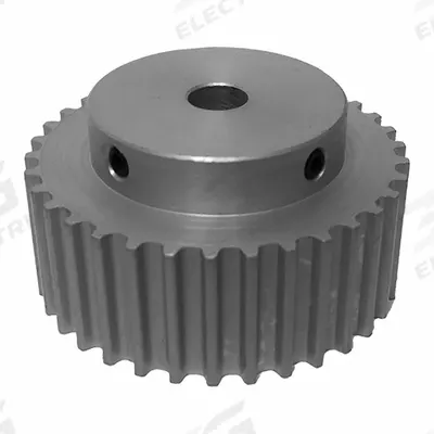 Dayton Timing Pulley: Curvilinear, Fixed, For 15 mm Belt Wd, 19 Teeth, 5 mm Pitch - HTD Section Fixed-Bore Timing Pulleys with Hub