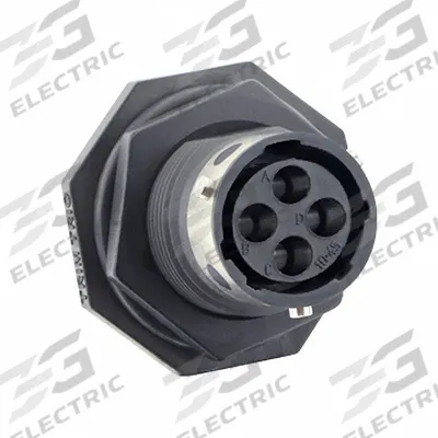 SOURIAU Electrical Connector: Trim Trio UTGX 10, Jam Nut Receptacle, 4 Contacts - Trim Trio UTGX Harsh Environment Circular Connectors