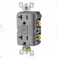 LEVITON Receptacle: Decorator Duplex, 5-20, Gray, 125V AC, 20 A, 2 Pole / 3 Wire (MPN AFTR2-GY)