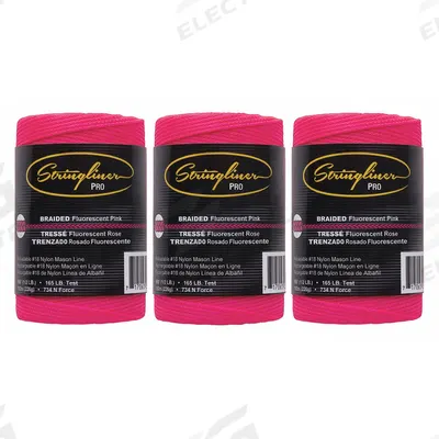STRINGLINER Mason's Line: Line Type Braided, Material Nylon - Masonry Leveling Line