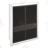 MARKEL Recessed Electric Wall-Mount Heater: 2250 W/3000 W, 208/240V AC, Single Phase, Brown/Gray (MPN HF3325TD-RP). Key specifications — Grille Color: Gray; Programming Capability: Non-Programmable; Wattage Output: 2250 W/3000 W; Voltage, Phase: 208/240V AC, 1-phase; Rough-In Dimensions - H x W x D: 19-1/2 in x 14-1/8 in x 4 in; Nominal Voltage - HVAC: 240V AC; Brand: MARKEL; Phase: Single.